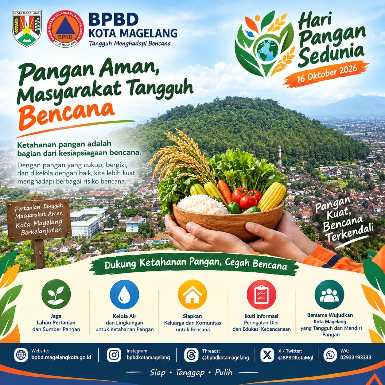 BPBD Kota Magelang Ucapkan Selamat Hari Pangan Sedunia 2026, Perkuat Ketahanan Pangan untuk Kesiapsiagaan Bencana