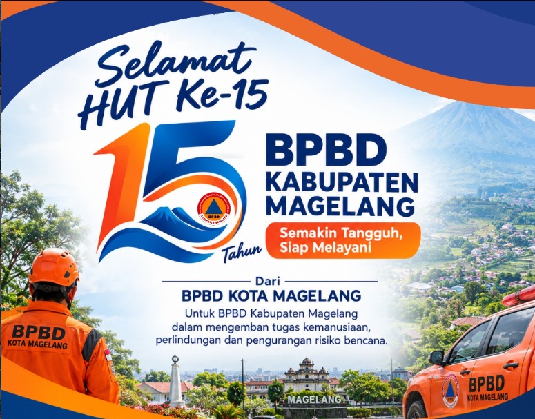 BPBD Kota Magelang Ucapkan Selamat Hari Ulang Tahun ke-15 BPBD Kabupaten Magelang